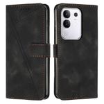 For vivo Y29 4G Dream Triangle Leather Phone Case with Lanyard(Black)