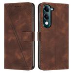 For vivo Y29s 5G / Y04 4G Dream Triangle Leather Phone Case with Lanyard(Brown)