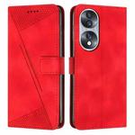 For Honor 70 Dream Triangle Leather Phone Case with Lanyard(Red)