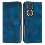 For Honor 80 Dream Triangle Leather Phone Case with Lanyard(Blue)