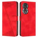 For Honor 80 Dream Triangle Leather Phone Case with Lanyard(Red)