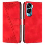 For Honor 90 Lite Dream Triangle Leather Phone Case with Lanyard(Red)