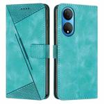 For Honor X7 4G Dream Triangle Leather Phone Case with Lanyard(Green)