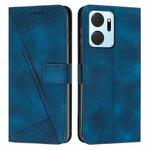 For Honor X7a Dream Triangle Leather Phone Case with Lanyard(Blue)