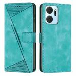 For Honor X7a Dream Triangle Leather Phone Case with Lanyard(Green)