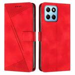 For Honor X8 5G Dream Triangle Leather Phone Case with Lanyard(Red)