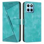 For Honor X8 5G Dream Triangle Leather Phone Case with Lanyard(Green)