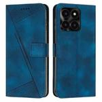 For Honor X6a Dream Triangle Leather Phone Case with Lanyard(Blue)