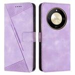 For Honor X50 Dream Triangle Leather Phone Case with Lanyard(Purple)