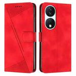 For Honor X7b Dream Triangle Leather Phone Case with Lanyard(Red)
