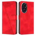 For Honor 200 Pro Dream Triangle Leather Phone Case with Lanyard(Red)