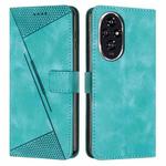 For Honor 200 Pro Dream Triangle Leather Phone Case with Lanyard(Green)