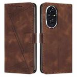 For Honor 200 Pro Dream Triangle Leather Phone Case with Lanyard(Brown)