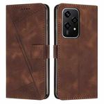 For Honor 200 Lite Global Dream Triangle Leather Phone Case with Lanyard(Brown)