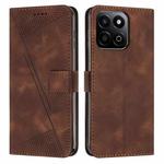 For Honor X7c 4G / 200 Smart  Dream Triangle Leather Phone Case with Lanyard(Brown)