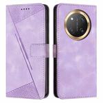 For Honor X9c Dream Triangle Leather Phone Case with Lanyard(Purple)