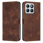 For Honor X8c 4G Dream Triangle Leather Phone Case with Lanyard(Brown)