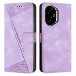 For Honor 400 Dream Triangle Leather Phone Case with Lanyard(Purple)