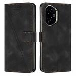 For Honor 400 Dream Triangle Leather Phone Case with Lanyard(Black)