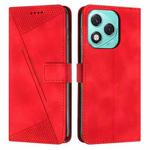 For Honor 400 Lite Dream Triangle Leather Phone Case with Lanyard(Red)