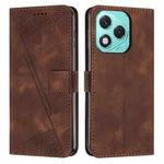 For Honor 400 Lite Dream Triangle Leather Phone Case with Lanyard(Brown)