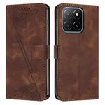 For Honor X6c 4G Dream Triangle Leather Phone Case with Lanyard(Brown)