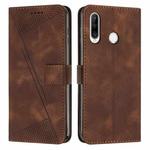 For Huawei P30 Lite Dream Triangle Leather Phone Case with Lanyard(Brown)
