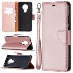 For Nokia 5.3 Litchi Texture Pure Color Horizontal Flip Leather Case with Holder & Card Slots & Wallet & Lanyard(Rose Gold)