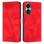 For Tecno Camon 19 / 19 Pro Dream Triangle Leather Phone Case with Lanyard(Red)