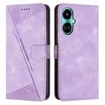 For Tecno Camon 19 / 19 Pro Dream Triangle Leather Phone Case with Lanyard(Purple)