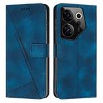 For Tecno Camon 20 Premier Dream Triangle Leather Phone Case with Lanyard(Blue)