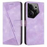For Tecno Camon 20 Premier Dream Triangle Leather Phone Case with Lanyard(Purple)