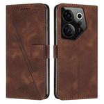 For Tecno Camon 20 Premier Dream Triangle Leather Phone Case with Lanyard(Brown)