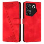 For Tecno Camon 20 Pro 5G Dream Triangle Leather Phone Case with Lanyard(Red)