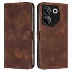 For Tecno Camon 20 Pro 5G Dream Triangle Leather Phone Case with Lanyard(Brown)