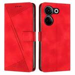 For Tecno Camon 20 / 20 Pro 4G Dream Triangle Leather Phone Case with Lanyard(Red)