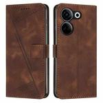 For Tecno Camon 20 / 20 Pro 4G Dream Triangle Leather Phone Case with Lanyard(Brown)