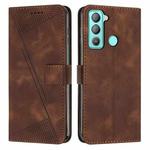 For Tecno Pop 5 LTE Dream Triangle Leather Phone Case with Lanyard(Brown)
