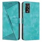 For Tecno Pova 2 Dream Triangle Leather Phone Case with Lanyard(Green)