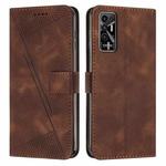 For Tecno Pova 2 Dream Triangle Leather Phone Case with Lanyard(Brown)