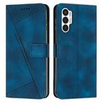 For Tecno Pova 3 Dream Triangle Leather Phone Case with Lanyard(Blue)