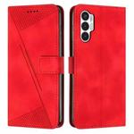 For Tecno Pova 3 Dream Triangle Leather Phone Case with Lanyard(Red)