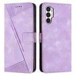 For Tecno Pova 3 Dream Triangle Leather Phone Case with Lanyard(Purple)