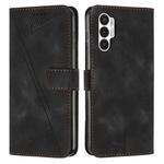 For Tecno Pova 3 Dream Triangle Leather Phone Case with Lanyard(Black)