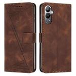 For Tecno Pova 4 Dream Triangle Leather Phone Case with Lanyard(Brown)