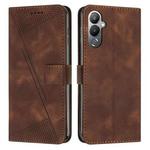For Tecno Pova 4 Pro Dream Triangle Leather Phone Case with Lanyard(Brown)