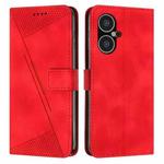 For Tecno Pova Neo 3 Dream Triangle Leather Phone Case with Lanyard(Red)