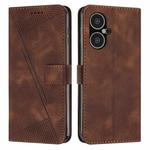For Tecno Pova Neo 3 Dream Triangle Leather Phone Case with Lanyard(Brown)