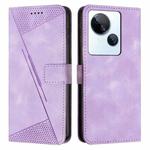 For Tecno Spark 10 5G Dream Triangle Leather Phone Case with Lanyard(Purple)