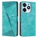 For Tecno Spark 10 Pro Dream Triangle Leather Phone Case with Lanyard(Green)